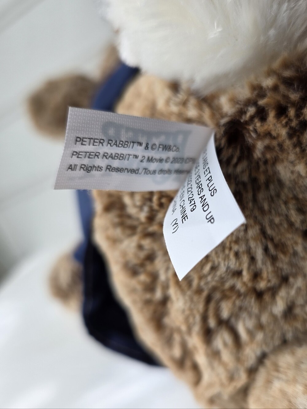 Peter Rabbit 2 Movie 2023 Soft Plush Blue Jacket Coat Brown White Bunny 18” - Picture 9 of 10